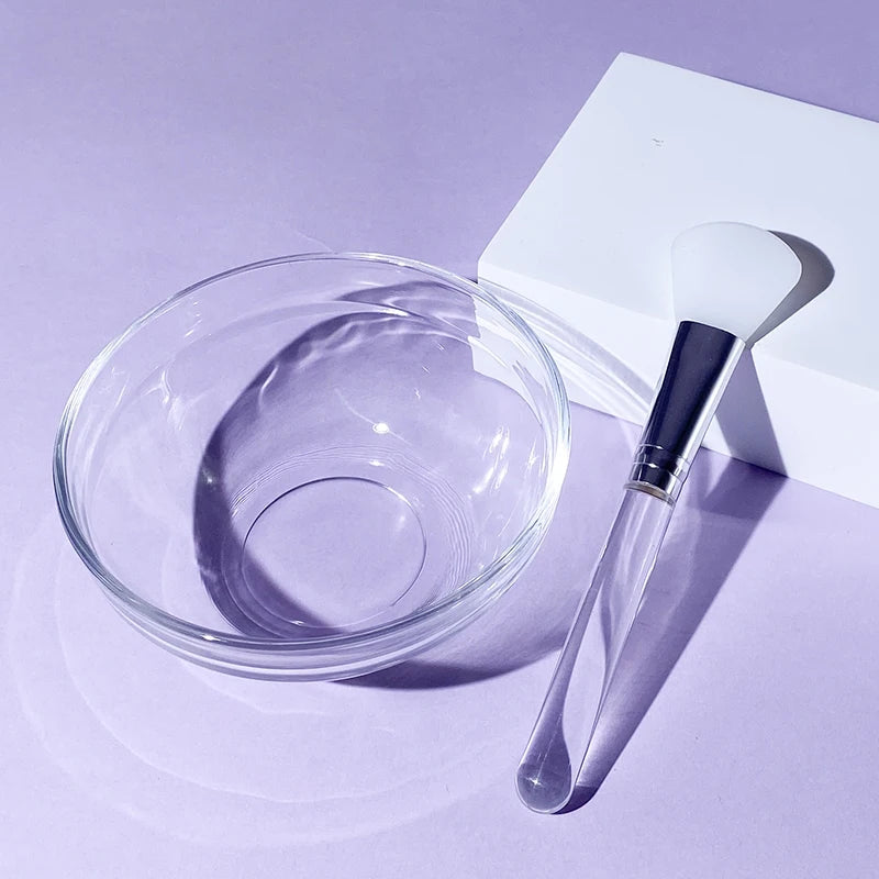 Transparent Mixing Bowl Set DIY Facemask Mixing Tools Soft Applicator Brushes Spatula for Face Deep Cleaning Beauty Skin Care