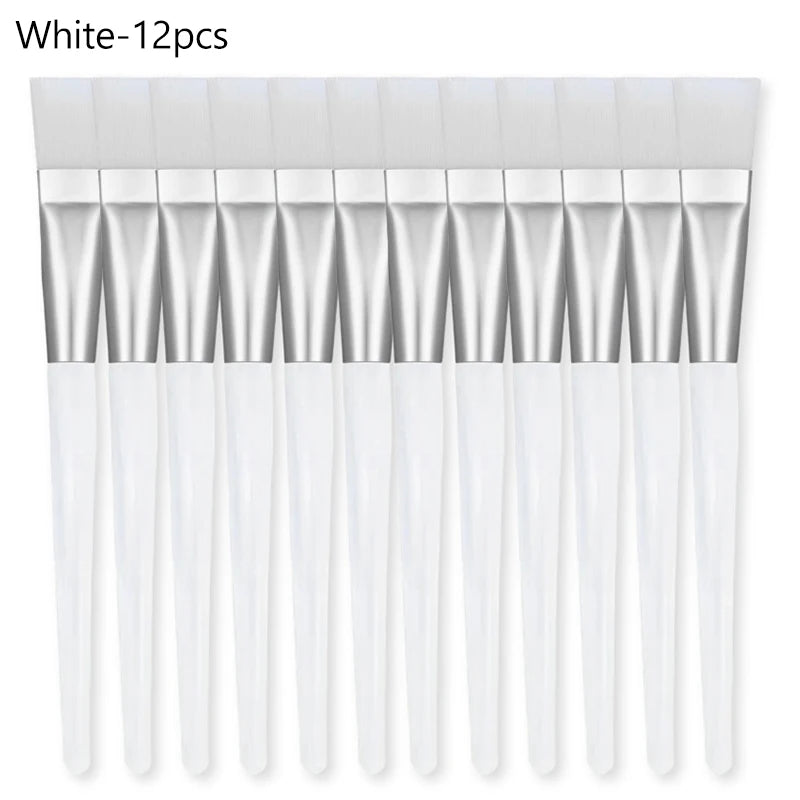 12pcs/set Facial Mask Brushes Soft bristle Transparent Crystal Rod Face Applicator Brush DIY Skincare Salon Spa Makeup Tools