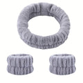 Coral Velvet Facial High-elastic Makeup Hairband Face Wash Wristband Set-face Wash, Facial Mask, Skin Care