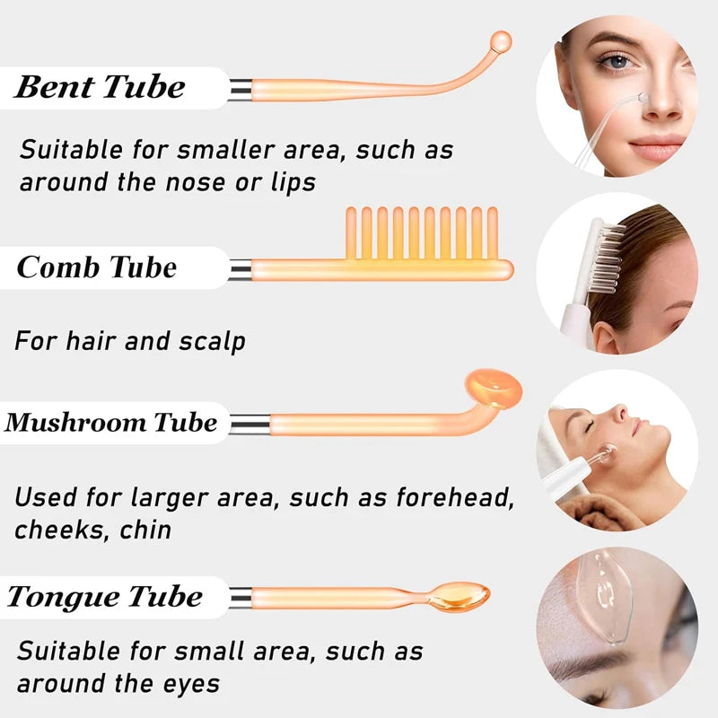 High Frequency Replacement Electrodes Glass Tube Facial Electrotherapy Wand Skin Care Spot Remover Beauty Device Therapy Wand