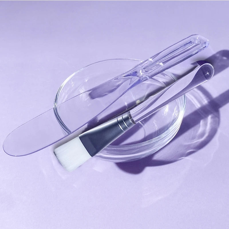 Transparent Mixing Bowl Set DIY Facemask Mixing Tools Soft Applicator Brushes Spatula for Face Deep Cleaning Beauty Skin Care