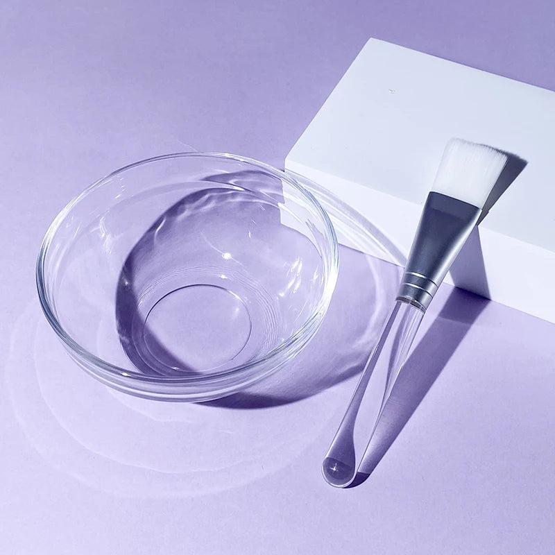 Transparent Mixing Bowl Set DIY Facemask Mixing Tools Soft Applicator Brushes Spatula for Face Deep Cleaning Beauty Skin Care