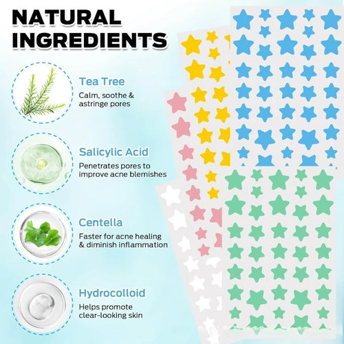 280pcs Star Shaped Pimple Patch Acne Colorful Invisible Acne Removal Skin Care Sticker Concealer Face Spot Beauty Skin Care Tool