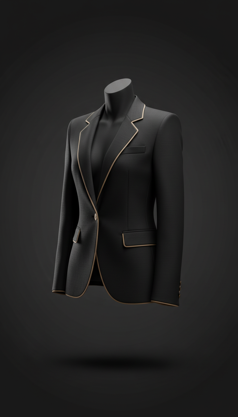 Structured Black Wool Blazer