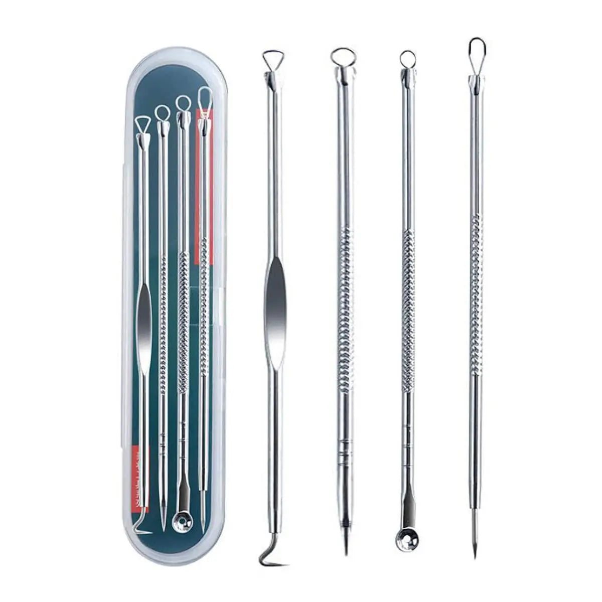 4 Professional Facial Blackhead Needle Set, Acne Whitehead Blackhead Extractor Stainless Steel, Deep Face Cleansing Tool