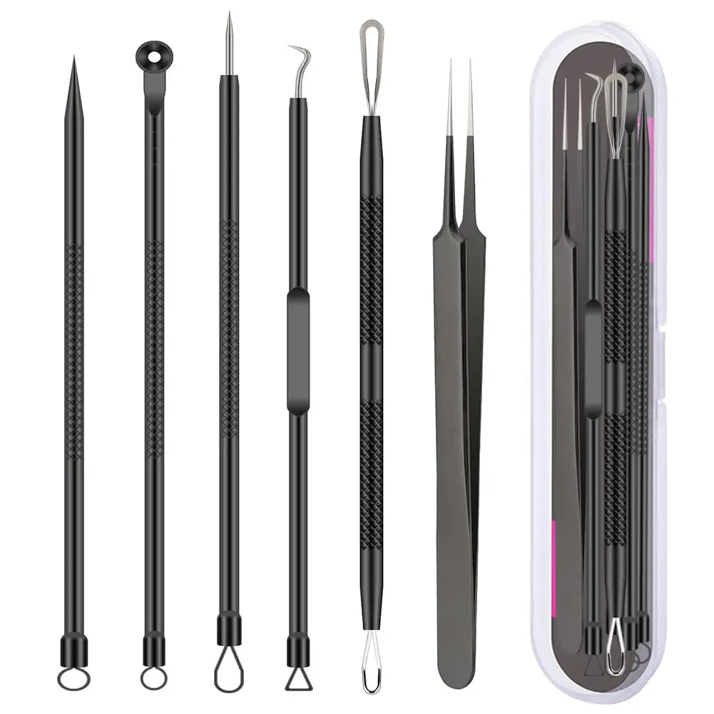 6-Piece Blackhead Removal Tool Set, Capable Of Removing Facial Blackheads, Pimples, Acne, Etc., Keeping The Skin Clean