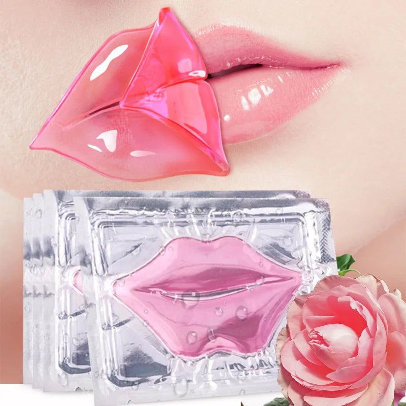 10/20pcs Golden Crystal Collagen Eye Mask Anti Dark Circle Anti-Aging Moisturizing Pink Lip Mask Eyes Lips Travel Size Skin Care