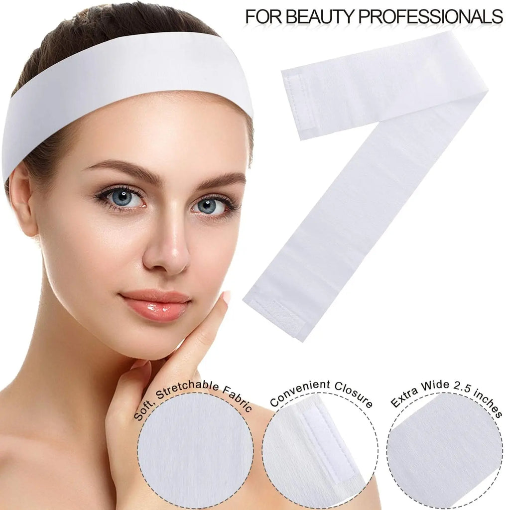 50/100/200PCS Disposable Facial Headbands for Women – Soft Non-Woven Spa Headbands for Facials, Makeup, Skincare, Salon Use