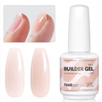 Nailpop 15ml Builder Gel Nail Polish for Nail Apex & Extension Strengthener Upgraded Soak Off UV Gel Rhinestone Glue 4 Colors