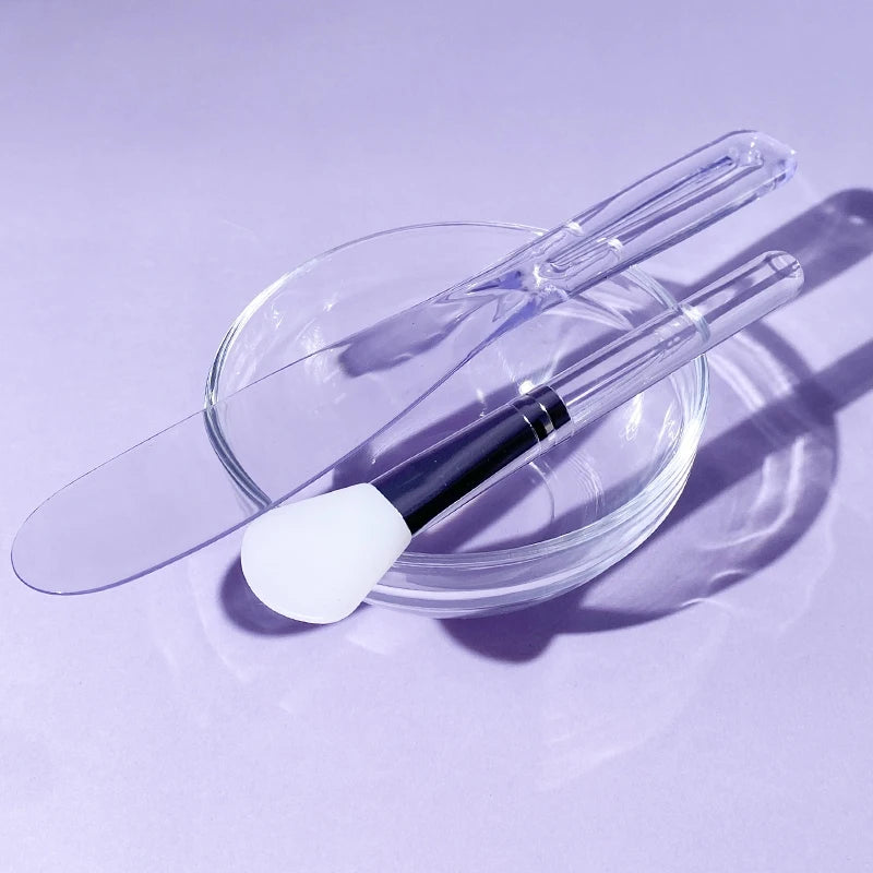Transparent Mixing Bowl Set DIY Facemask Mixing Tools Soft Applicator Brushes Spatula for Face Deep Cleaning Beauty Skin Care