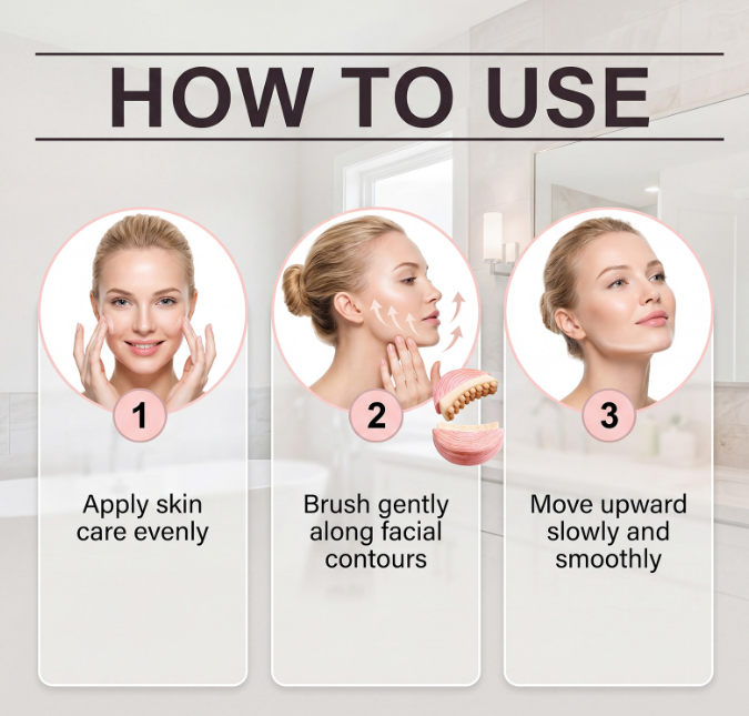 AMZ Lymphatic Contour Facial Brush – Face Beauty Brush for Mask Application & Skin Massage