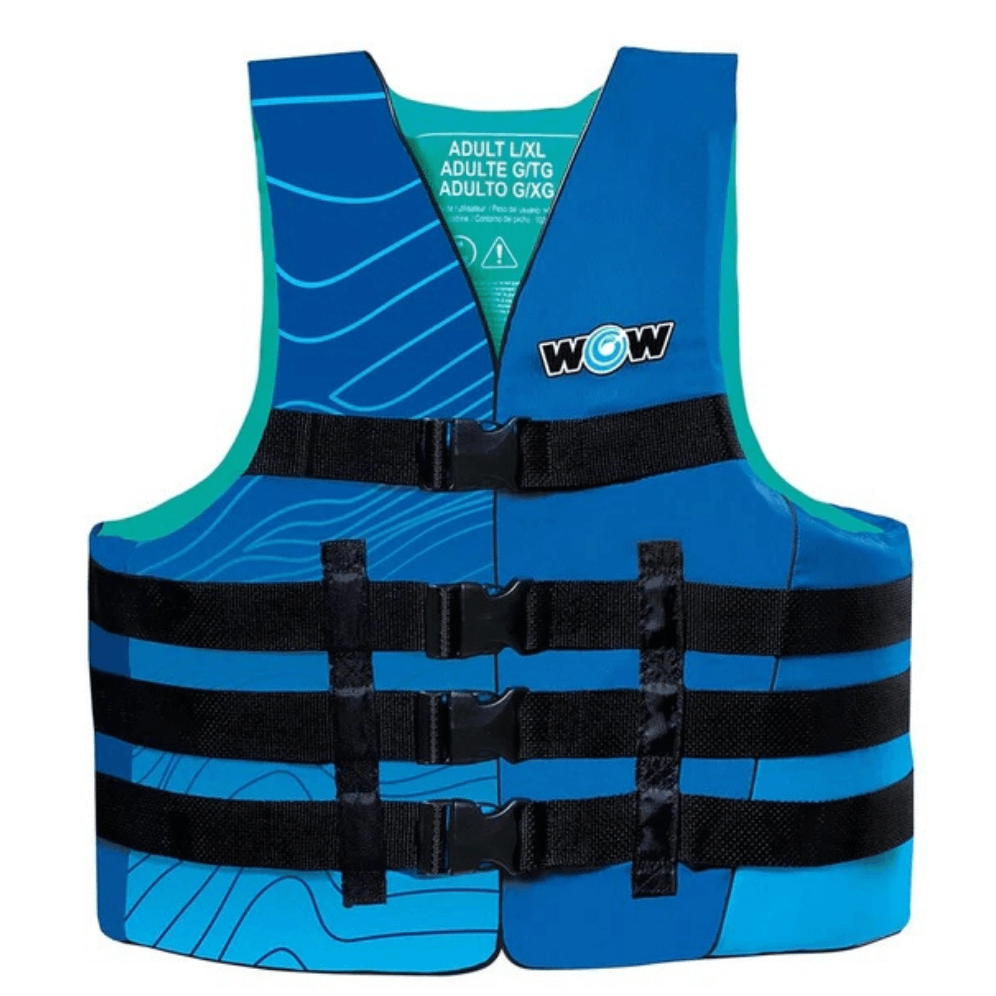 WOW Watersports Vis-Wave Adult Life Vest Blue-1