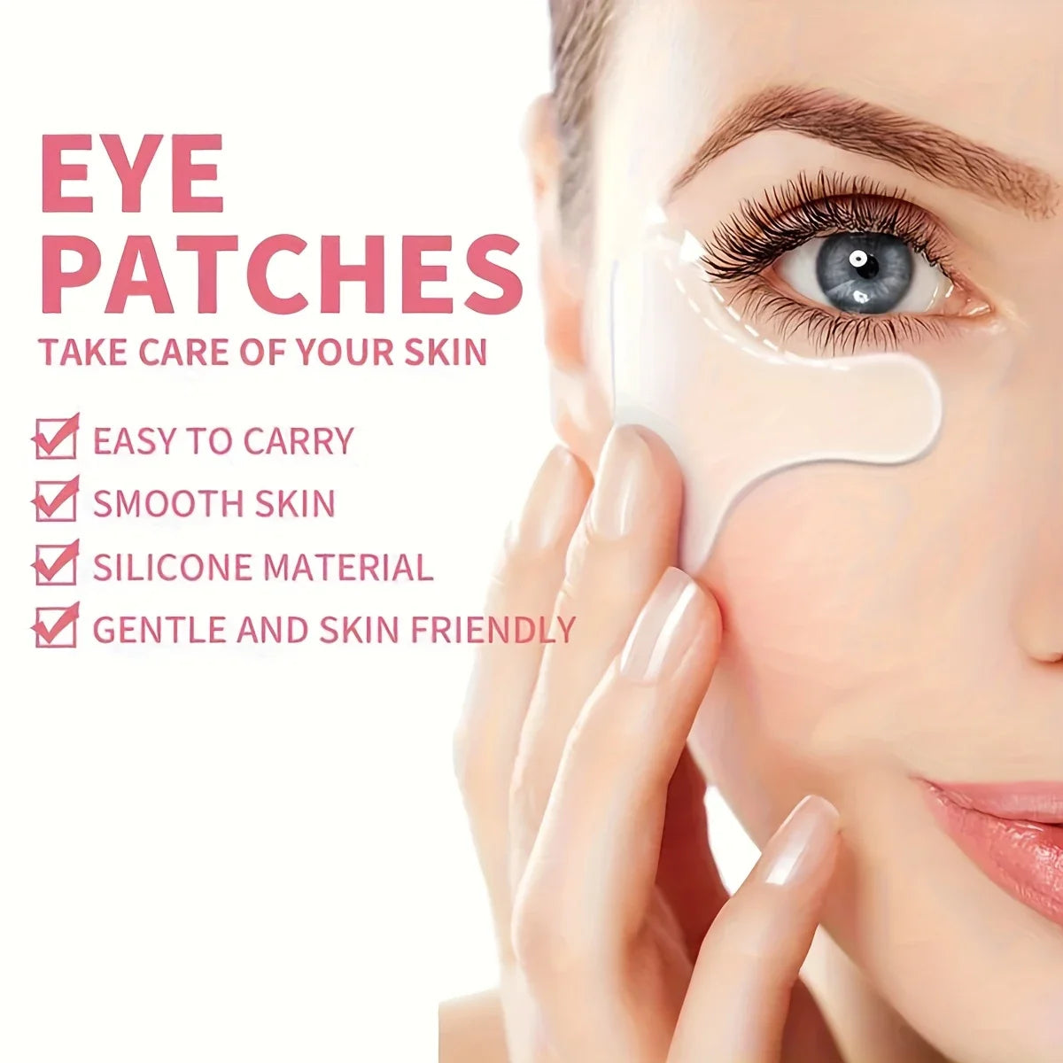 Silicone Eye Patch Silicone T-shaped Eye Patch Portable Facial Skincare Overnight Remove Lines Facial Beauty Tool